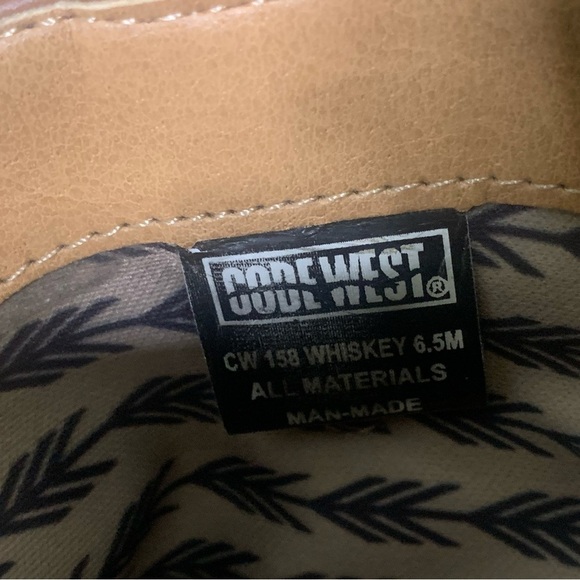 Women’s Code West “Whiskey” brown suede western cowboy boots - Picture 6 of 6